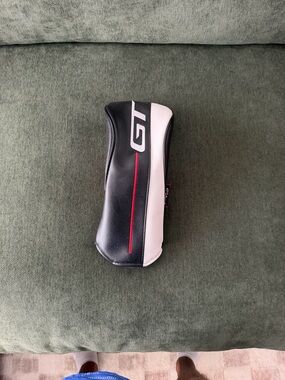 GT Black and White Golf Club driver Headcover with Red Accent